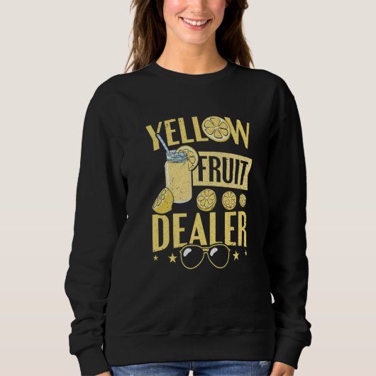Sweatshirt Vendeur de Fruits jaune citron Stand de citron (Devant)