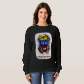 Sweatshirt Venezuela Flag With Lion Face Venezuelan Pride Des (Devant entier)
