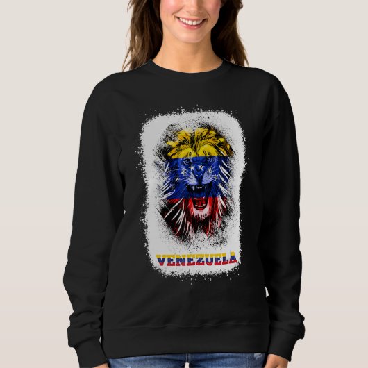 Sweatshirt Venezuela Flag With Lion Face Venezuelan Pride Des (Devant)