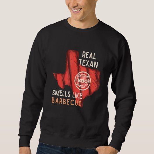 Sweatshirt Véritable Texan Sent Comme Barbecue Griller Papa (Devant)