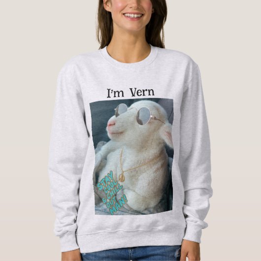 Sweatshirt Vern the Prince of a  Lamb Riding Shotgun  (Devant)
