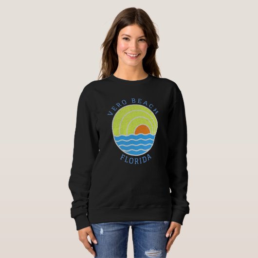 Sweatshirt Vero Beach Retro Sunset (Devant entier)