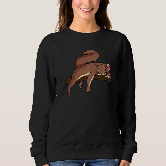 Sweatshirt Verre À Vin D'Écureuil Pour Écureuil (Devant)