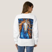 Sweatshirt Verre coloré cheval (Dos entier)