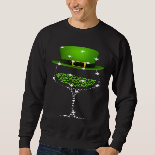 Sweatshirt Verre Shamrock Jour de la Saint Patrick Pour Femme (Devant)