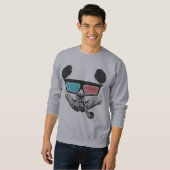 Sweatshirt Verres à trois dimensions de panda vintage (Devant entier)