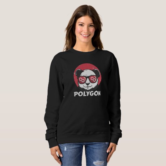 Sweatshirt Verres Panda en polygone Matic Matic Rétro (Devant entier)