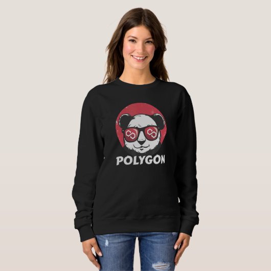 Sweatshirt Verres Panda en polygone Matic Matic Rétro (Devant entier)
