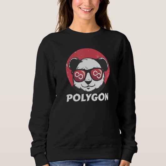 Sweatshirt Verres Panda en polygone Matic Matic Rétro (Devant)