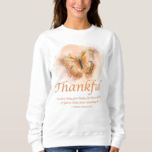 Sweatshirt Verse de la Bible du papillon chrétien féminin :