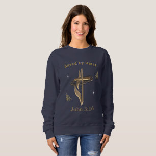 Sweatshirt Verset biblique sauvé par Grace