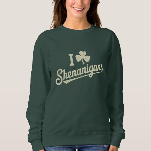 Sweatshirt Vert Drôle Irlandais Patty's Trèfle Saint Patrick (Devant)