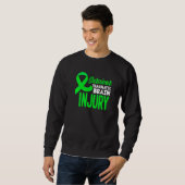 Sweatshirt Vert Ruban Survivante Traumatic Brain Injury Aware (Devant entier)