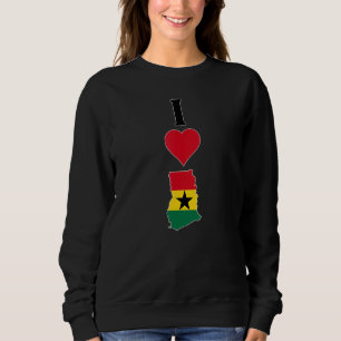 Sweatshirt Vertical I Love Ghana I Heart Ghana Drapeau du pay