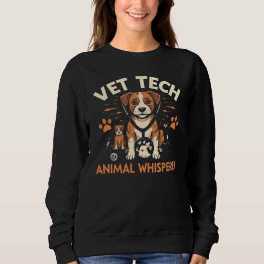 Sweatshirt Vet Tech Animal Whisperer mignet Chiot Stethoscope (Devant)