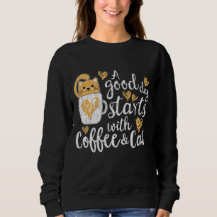 Sweatshirt Vêtements De Café Et Chats Pour Hommes Femmes Amou