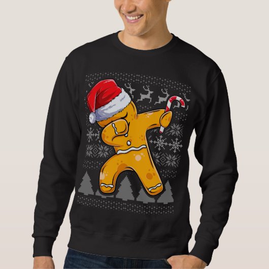 Sweatshirt Vêtements de Noël moche, Cookie Dabbing Gin (Devant)