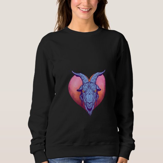 Sweatshirt Vêtements gothiques de chèvre pour femmes Baphome (Devant)