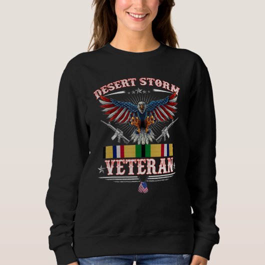 Sweatshirt Vétéran de la fierté de la tempête du désert Guerr (Devant)