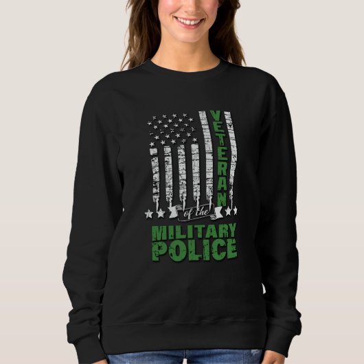 Sweatshirt Vétéran De La Police Militaire - Drapeau Américain (Devant)