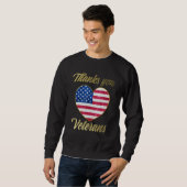 Sweatshirt Veterans Day with American flag for Men Dad Women (Devant entier)