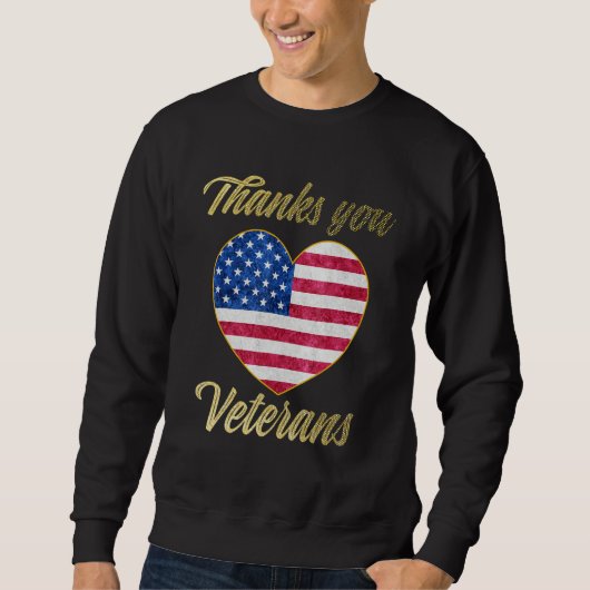 Sweatshirt Veterans Day with American flag for Men Dad Women (Devant)