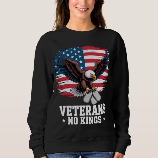 Sweatshirt Veterans No Kings American Eagle (Devant)