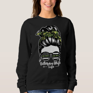 Sweatshirt Vétérinaire Femme Vie Messy Bun Cheveux Drôle Vété