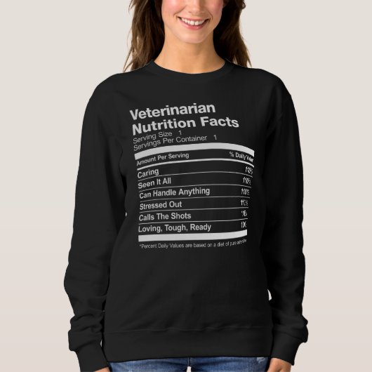 Sweatshirt Vétérinaire La valeur nutritive Drôle (Devant)