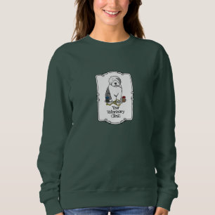 Sweatshirt Vétérinaire Vieux Anglais Berger Gris 1 Cute Vet