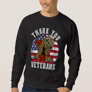 Sweatshirt Vétérinaire vintage Merci pour vétérans de combat 