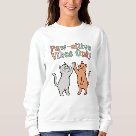 Sweatshirt Vibes à mâchoires seulement - Cute Cat High Five T (Devant)
