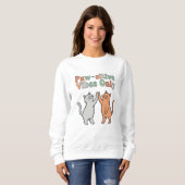 Sweatshirt Vibes à mâchoires seulement - Cute Cat High Five T (Devant entier)