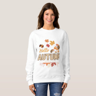 Sweatshirt Vibes Automnales Cosy avec des Hérissons & des Cha