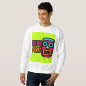 Sweatshirt Vibes Aztec - Tee graphique en néon gras (Devant entier)