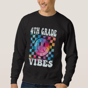 Sweatshirt Vibes de 4e année Tee 4e année Retro 1er jour de