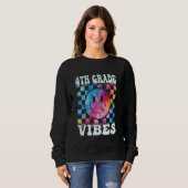 Sweatshirt Vibes de 4e année Tee 4e année Retro 1er jour de (Devant entier)