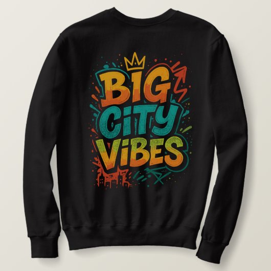 Sweatshirt Vibes de grande ville Graffiti Néon Police (Design dos)