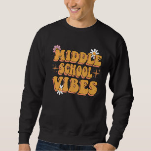 Sweatshirt Vibes de l'école secondaire Super Fleurs rétro Ens