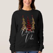 Sweatshirt Vibes de Noël Buffalo Plaid Leopard Slim Christa (Devant)