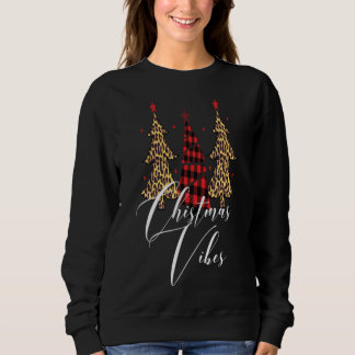 Sweatshirt Vibes de Noël Buffalo Plaid Leopard Slim Christa