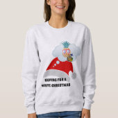 Sweatshirt Vibes De Plage, Espérant Un Noël Blanc Amusant (Devant)