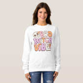 Sweatshirt Vibes de sorcière rétro Halloween Pastel Sweatshir (Devant entier)