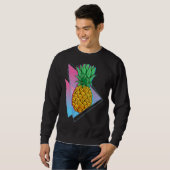 Sweatshirt Vibes d'été de l'ananas tropicale Synthwave 90s Va (Devant entier)