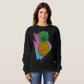 Sweatshirt Vibes d'été de l'ananas tropicale Synthwave 90s Va (Devant entier)