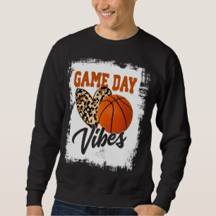 Sweatshirt Vibes Jour Jeu Bleu Fan Basketball Fan Maman Grand