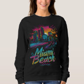 Sweatshirt Vibes rétro de Miami Beach (Devant)