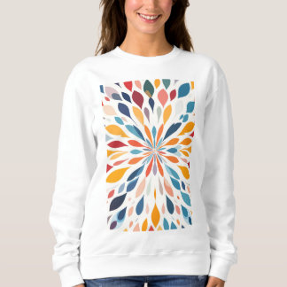 Sweatshirt Vibrant Abstract Floral Burst Pattern 