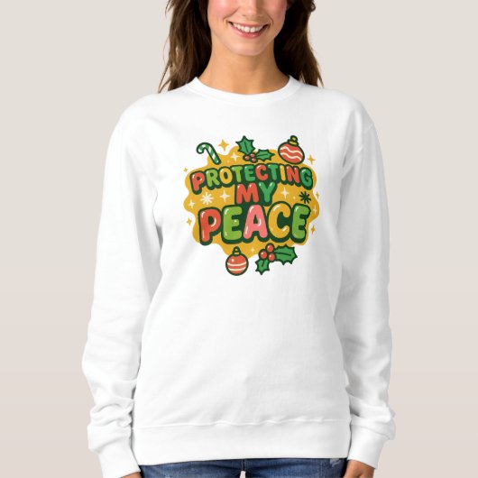Sweatshirt Vibrant Christmas “Protecting My Peace” Faith Desi (Devant)