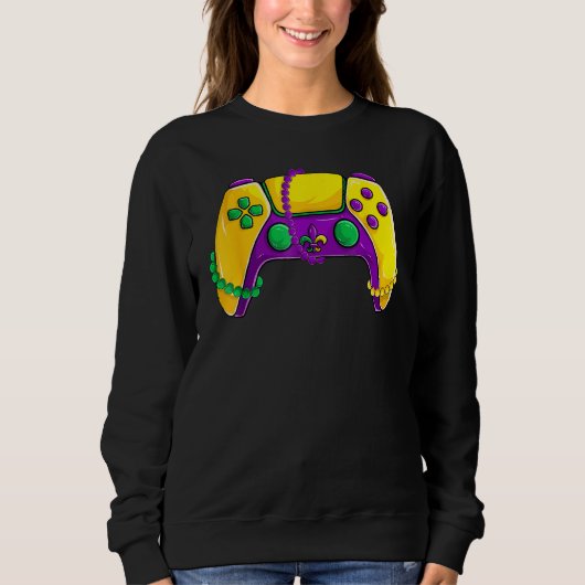 Sweatshirt Video Game Beads Kids Mardi Gras Shirts, Gamer Boy (Devant)